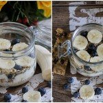 overnight oats, banane, haselnuss