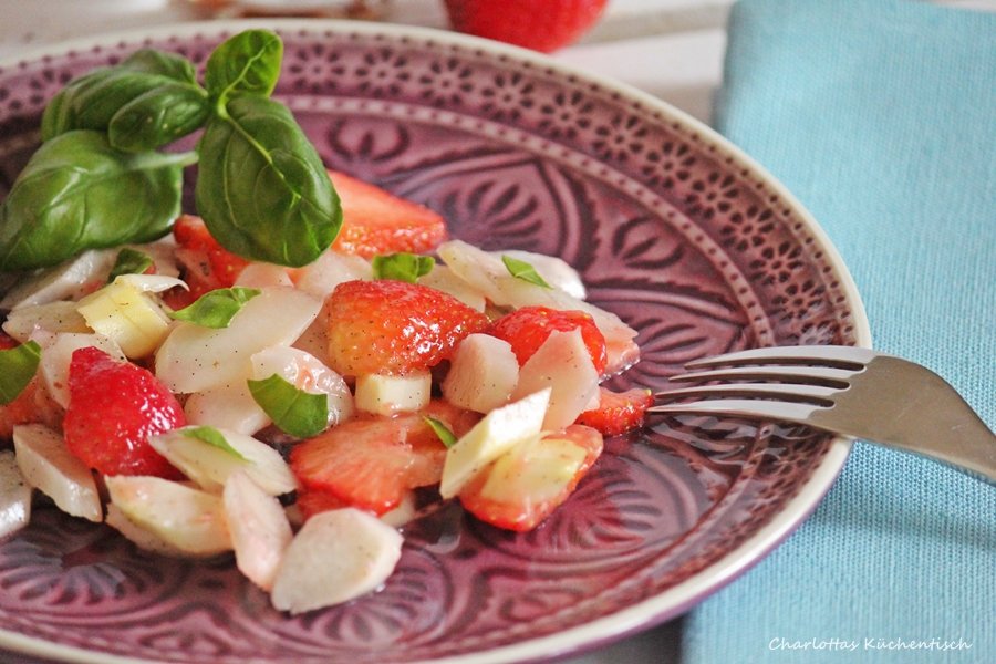 Spargel-Erdbeer-Salat, Erdbeeren, Sommersalat, lecker, Rezept