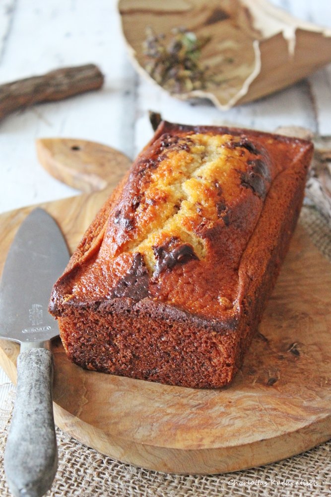 Marmorkuchen, Bananenkuchen, Bananen-Marmorkuchen, Buttermilch, fester Kuchen, backen