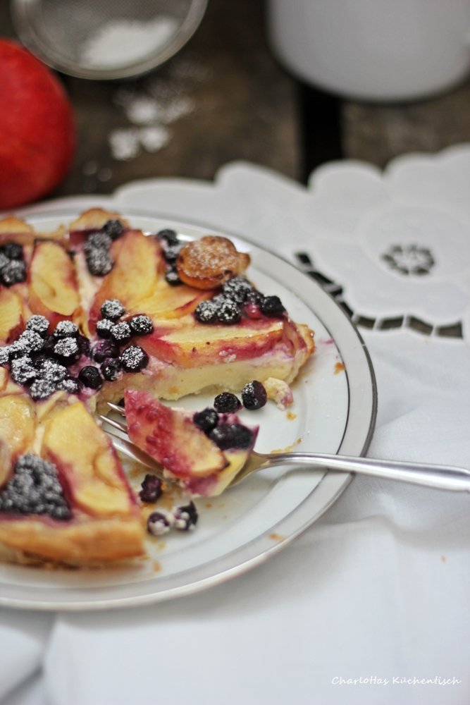 Heidelbeer Apfel Tarte, Blätterteig, Blätterteigtarte, Äpfel, Heidelbeeren, Tarte, Dessert, Kuchen, schnelles Dessert