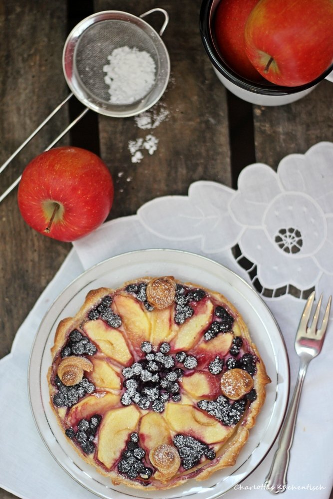 Heidelbeer Apfel Tarte, Blätterteig, Blätterteigtarte, Äpfel, Heidelbeeren, Tarte, Dessert, Kuchen, schnelles Dessert