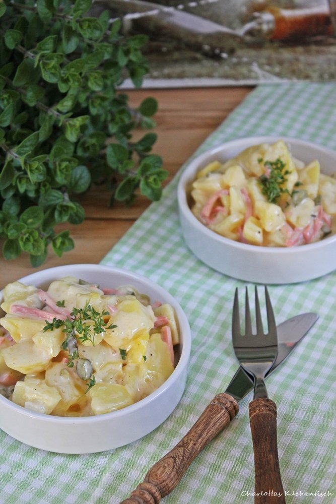 Kartoffelsalat, Kartoffeln, Fleischsalat, klassischer Kartoffelsalat, Grillspaß, Partyfood, Picknick