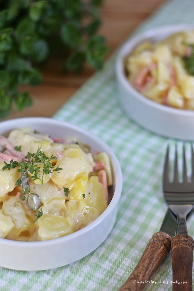 Kartoffelsalat, Kartoffeln, Fleischsalat, klassischer Kartoffelsalat, Grillspaß, Partyfood, Picknick