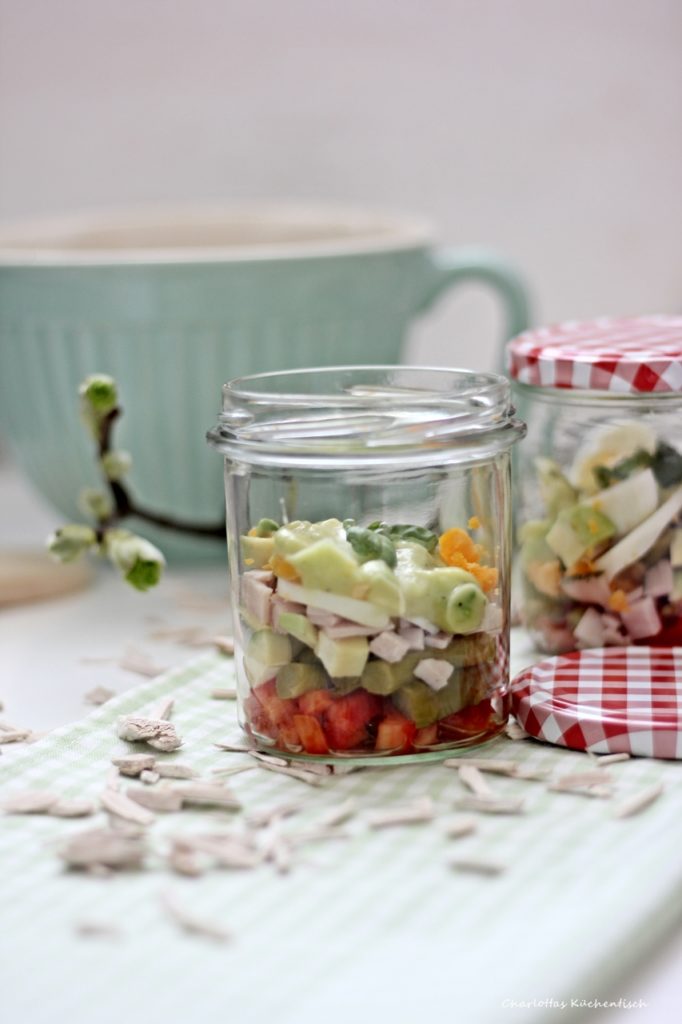 Avocado Eier Salat, Eiersalat, Spargelsalat