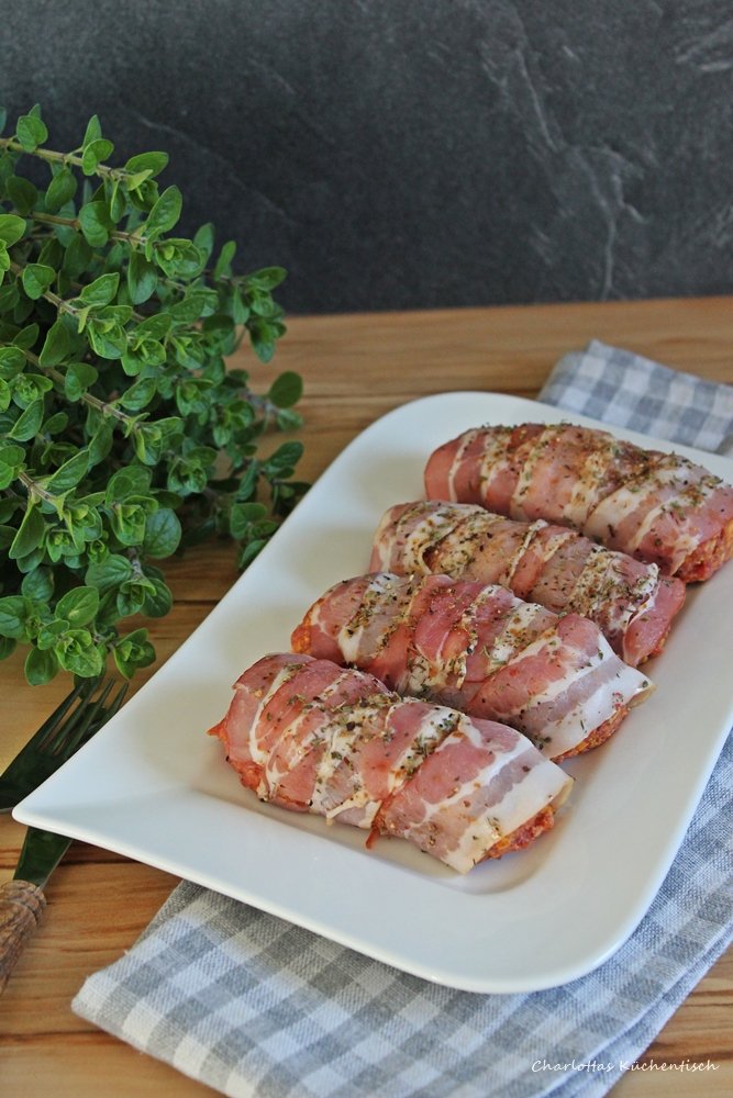 Hackfleisch Tortillia Röllchen mit Bacon und Feta (Grillspaß ...