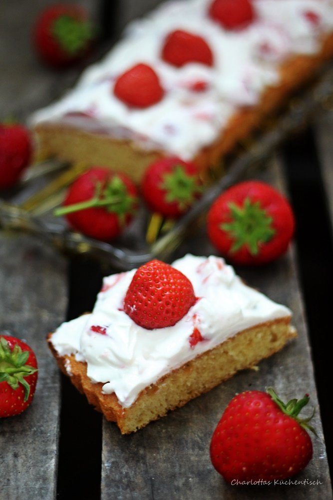 Erdbeer Quark Kuchen, schneller Kuchen