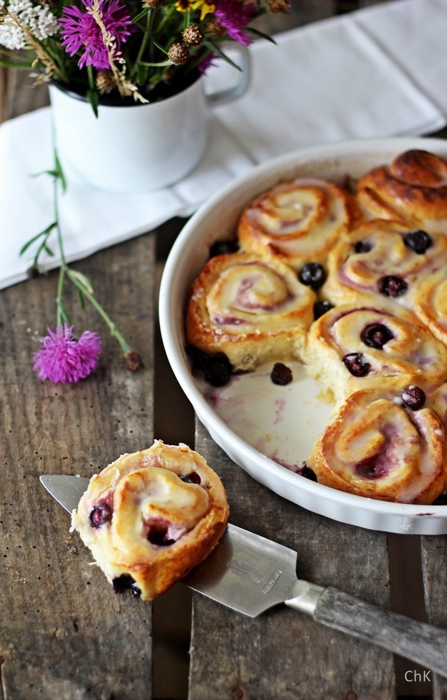 Blaubeer Quarkschnecken, Hefeschnecke, Hefeteig, Quarkschnecke, Blaubeeren, Rezept, Backen