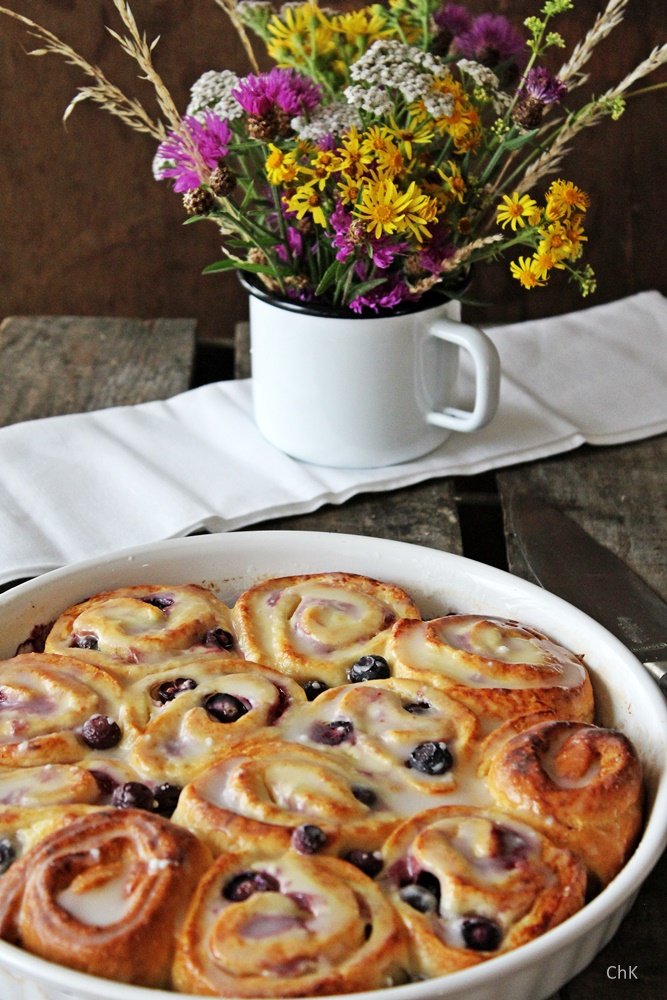 Blaubeer Quarkschnecken, Hefeschnecke, Hefeteig, Quarkschnecke, Blaubeeren, Rezept, Backen