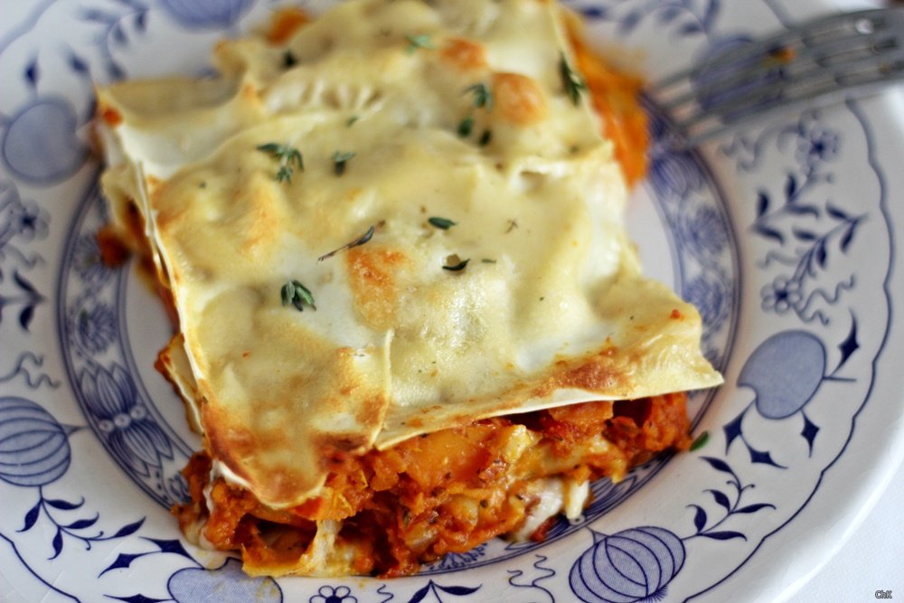 Kürbislasagne, Lasagne, Pasta, Kürbis, Herbst, Kochen, Rezept