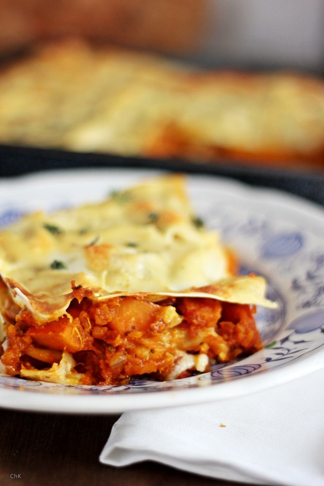 Kürbislasagne, Lasagne, Pasta, Kürbis, Herbst, Kochen, Rezept