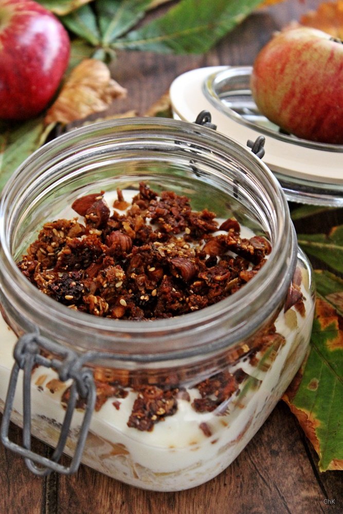 Knuspermüsli, Overnight Oats, Bratapfel