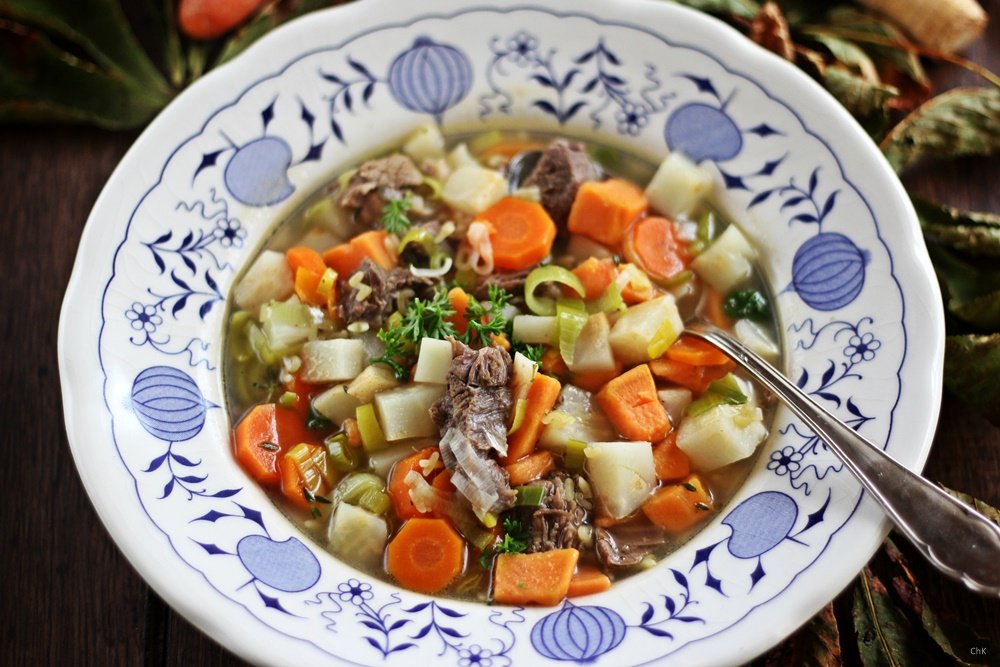 Rindfleischsuppe, Wintersuppe, Suppe, Kochen, Rezept