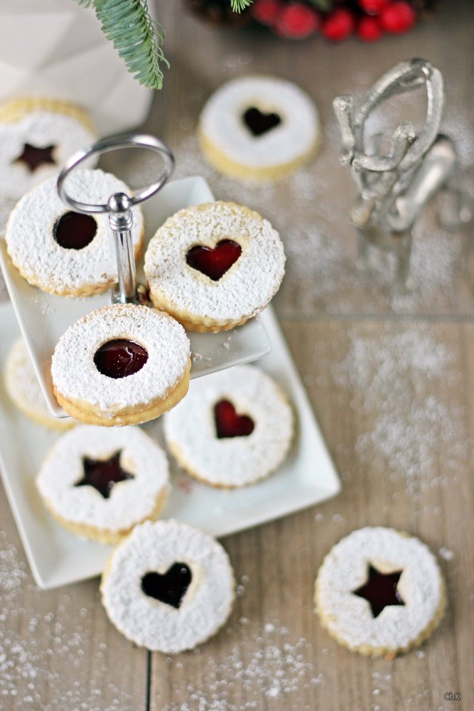 Linzer Plätzchen, Spitzbuben, Weihnachtsbäckerei, Rezept, Weihnachtsplätzchen