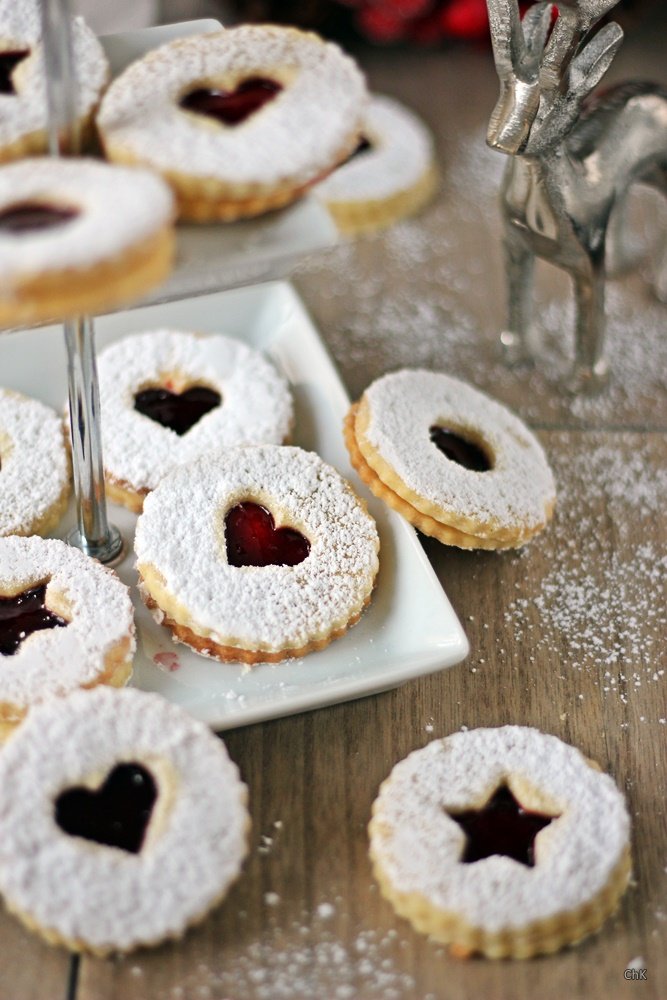 Linzer Plätzchen, Spitzbuben, Weihnachtsbäckerei, Rezept, Weihnachtsplätzchen