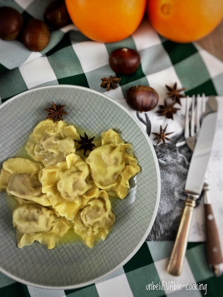 Maroni Ravioli, Maronimus, Orangenbutter, Blogevent, Weihnachten ist überall