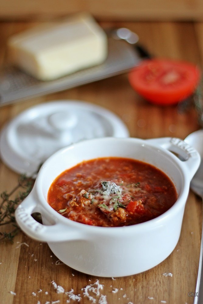 Tomaten-Bolognese-Suppe, Suppe, Rezept, Bolognesesuppe, Tomatoblend,