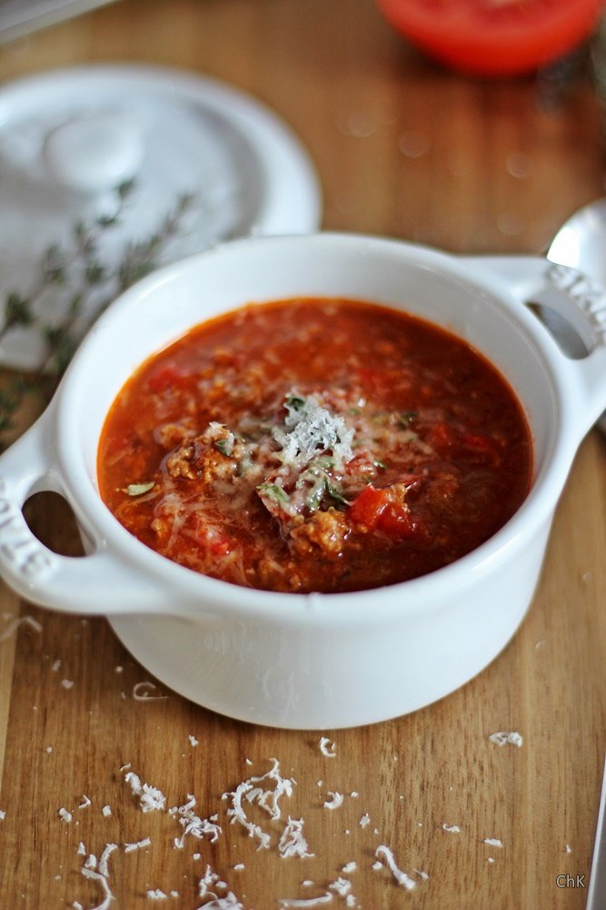 Tomaten-Bolognese-Suppe, Suppe, Rezept, Bolognesesuppe, Tomatoblend,