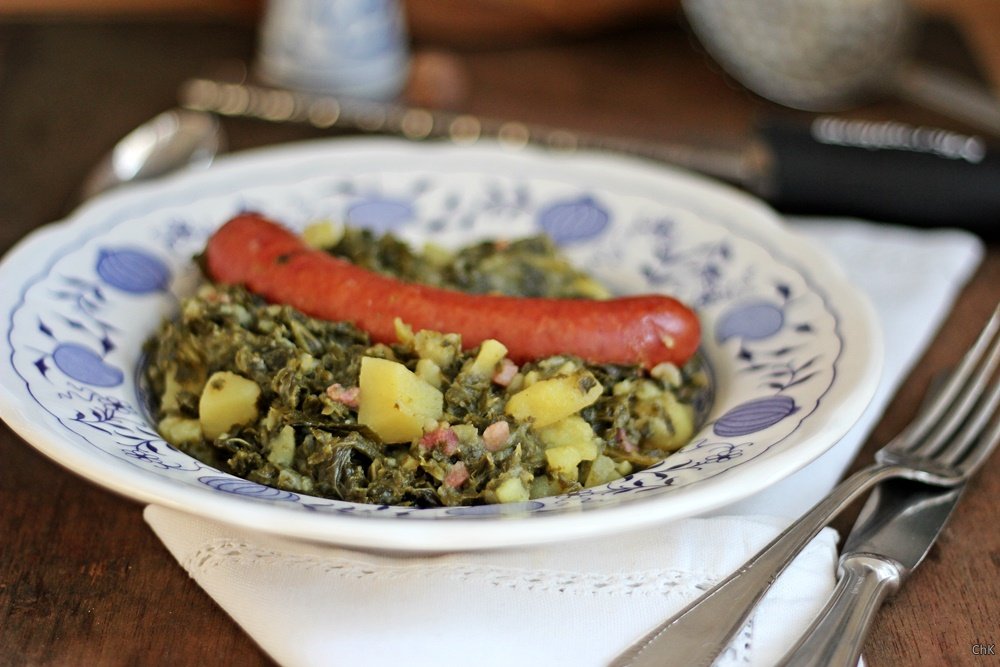 Grünkohleintopf, Eintopf, Suppe, Grünkohl, Winterküche, herzhaft